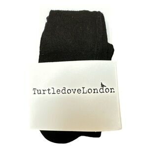 NWT Girls Turtle Love London Black Tights Cotton Blend